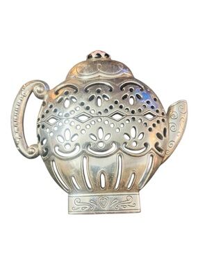Brighton Silver Tone Teapot Tea Bag Catcher / Caddy